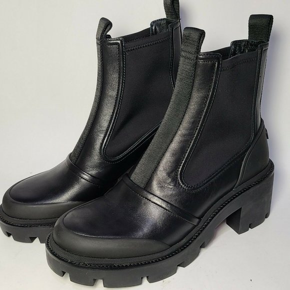 TORY BURCH  BOOTS CHELSEA LUG-SOLE Platform Ankle Black Leather US 10 $428 new - Picture 6 of 10